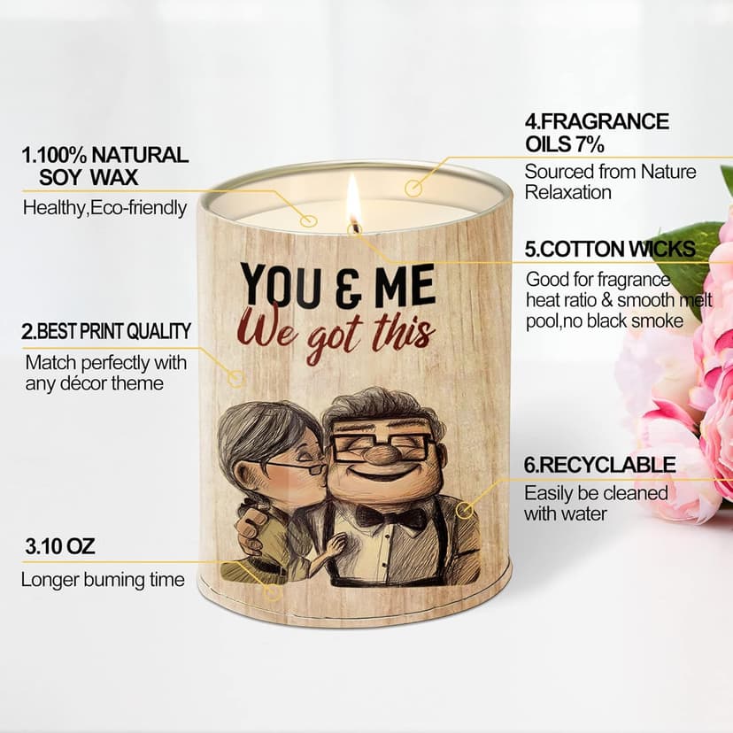 Lavender Candle - Personalized Gift for Boyfriend, Best for Birthday, Anniversary, Valentine's Day, Relaxing Stress Relief, 50 Hours Burn Time