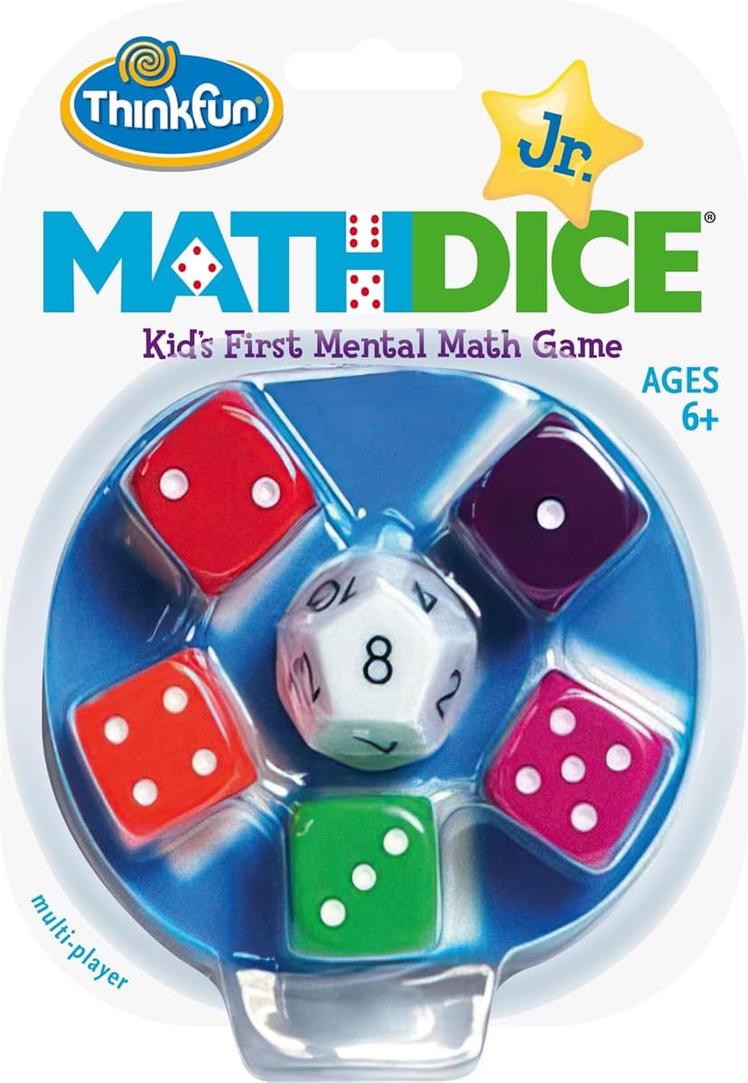 ThinkFun Math Dice Junior Game - Engaging Math Skills Builder | Perfect for Kids Aged 6+ | Aids in Mental Agility | Toy of The Year Nominee
