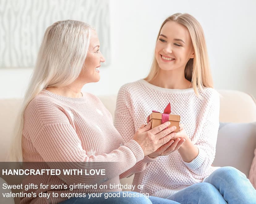 Sons Girlfriend Necklace from Mom, To my Son's Girlfriend Gifts, Sterling Silver Two Interlocking Infinity Double Heart Necklace, Valentine's Day Jewelry Birthday Gift