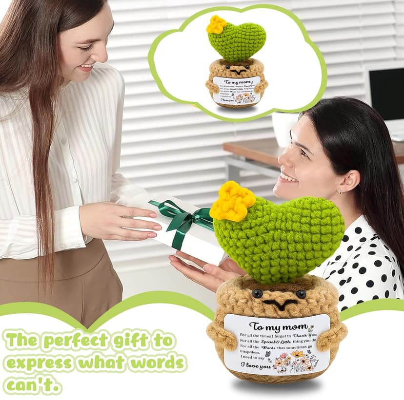 Mom Birthday Gifts Birthday Gifts for Mom from Daughter Son Christmas Meaningful Moms Gift Handmade Crochet Cactus Doll Appreciation Present for Mother Grandmother Aunt