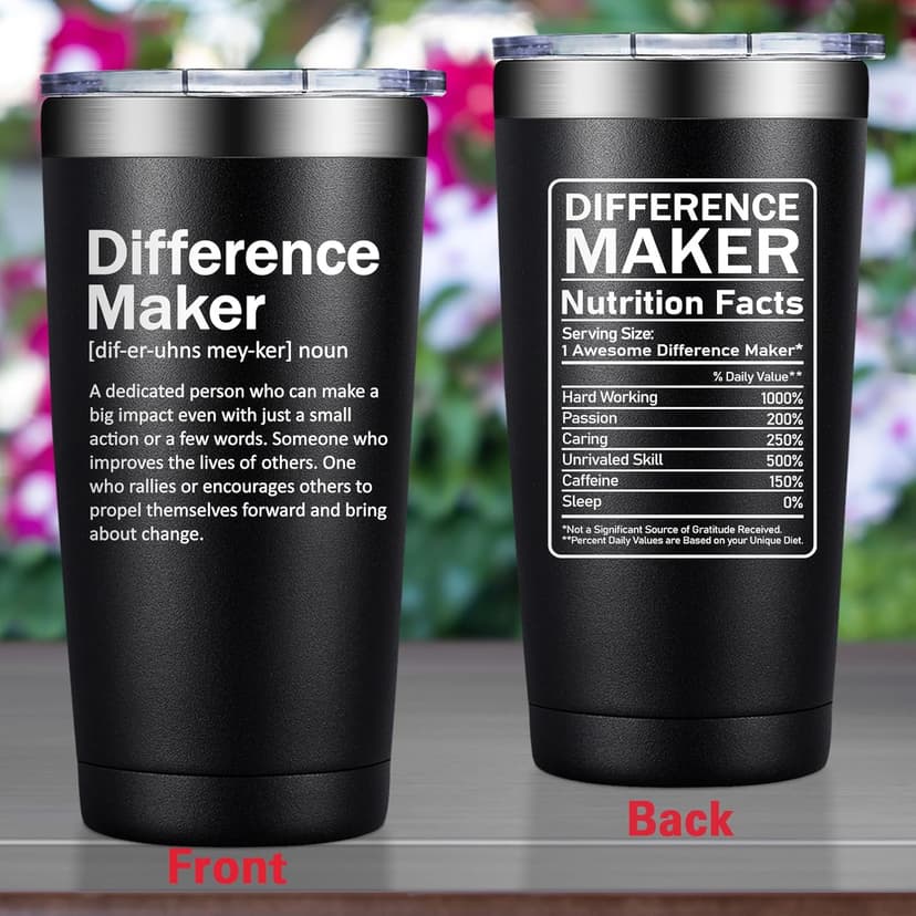 Grifarny Difference Maker Definition Tumbler Mug - Thank You Gifts for Men, Women - Appreciation, Inspirational Gifts for Boss, Employee, Teachers, Assistant Principal, Coworkers