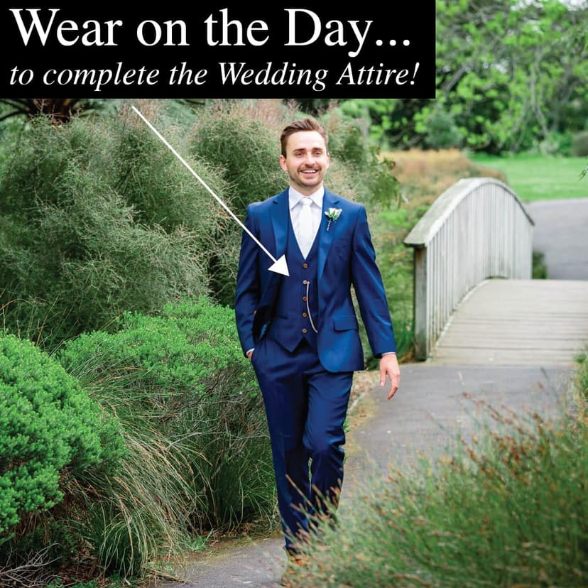 FJ FREDERICK JAMES Wedding Pocket Watches for Groomsman, Best Man, Groom, Father of The Bride & Groom I Silver Engraved I Complete Their Wedding Attire