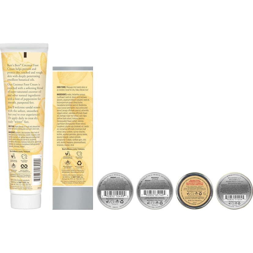 Burt's Bees Back To School Gifts Ideas - Classics Set, 6 Products in Giftable Tin – Cuticle Cream, Hand Salve, Lip Balm, Res-Q Ointment, Hand Repair and Foot Cream
