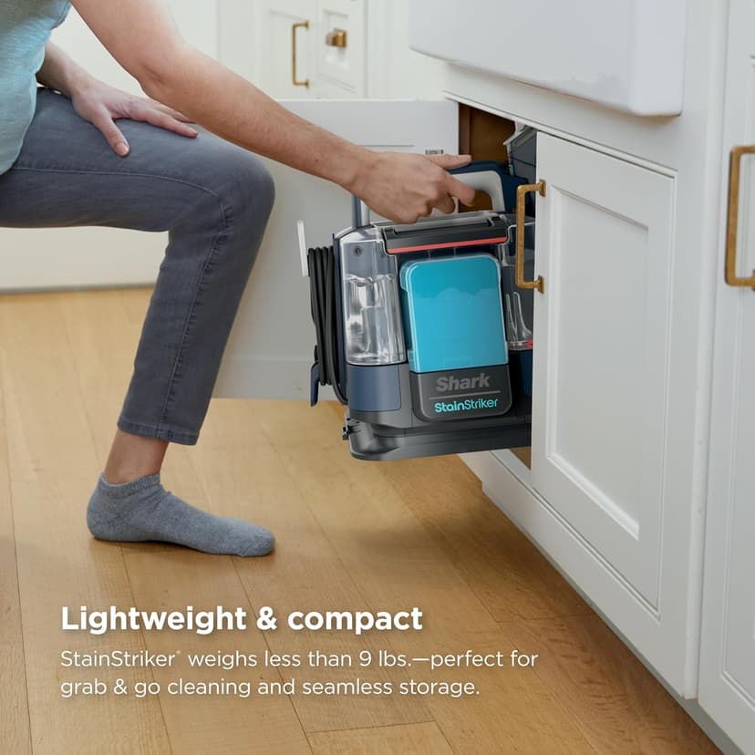 Shark StainStriker Portable Carpet Upholstery & Area Rug Cleaner, Bonus XL Tool & Full-Size Cleaning Solution, Stain & Odor Remover, Perfect for Car Interiors, 4 Cleaning Tools, Nordic Blue, PX202BRN