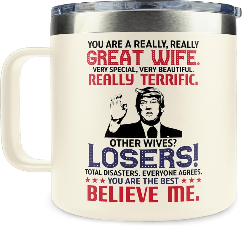 Gifts for Wife from Husband - Wedding Anniversary for Women, Birthday, Mothers Day, Christmas Wife Gifts for Her - Romantic Love Gift for Her - 14 Oz Stainless Steel Coffee Mug