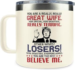 Gifts for Wife from Husband - Wedding Anniversary for Women, Birthday, Mothers Day, Christmas Wife Gifts for Her - Romantic Love Gift for Her - 14 Oz Stainless Steel Coffee Mug