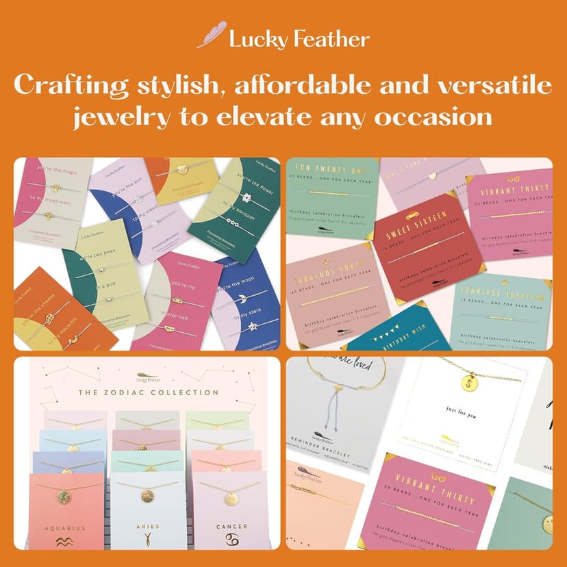 Lucky Feather Relationship matching couples bracelets | matching bracelets couples gifts for Boyfriend Girlfriend Husband Wife | Unique, birthday gift, anniversary for women | 2 pack