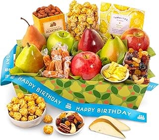 Happy Birthday Orchard Delight Fruit and Gourmet Gift Basket