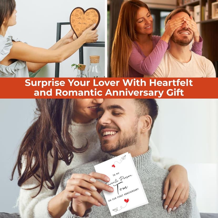 1 Year Anniversary Wood Gifts for Him Boyfriend - One Year Anniversary Wooden Gifts for Men, First Anniversary Wedding Gift for Husband Wife