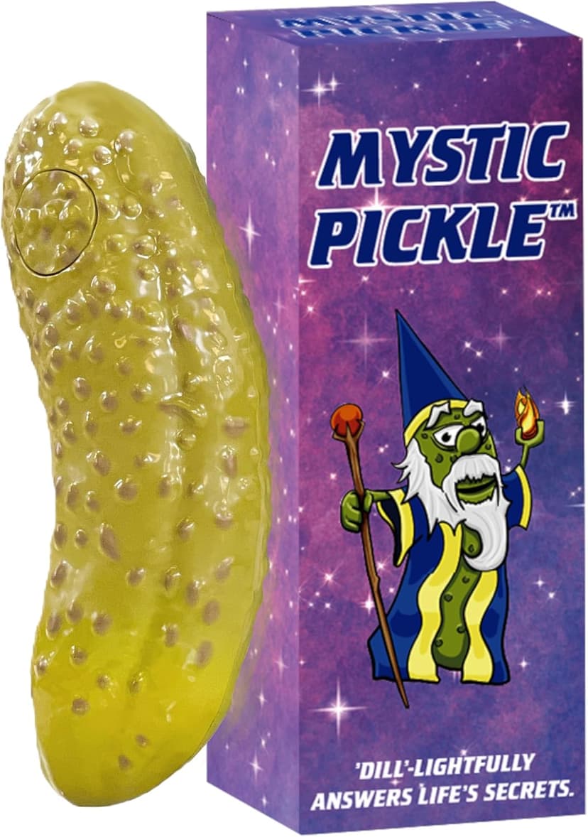 Mystic Pickle - Magic Fortune Teller with +100 Witty Responses - Unveiling The Briny Secrets of The Universe - Endless Entertainment with Friends, Family, Classroom Students - Best Novelty Gag Gift!