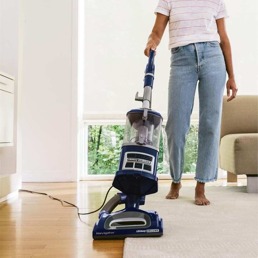 Shark NV360 Navigator Lift-Away Deluxe Upright Powerful Suction Vacuum for Hardwood Floor, Carpet, Muti-Surface Spotless Cleaning with Large Dust Cup Capacity, Swivel Steering, Blue (Renewed)
