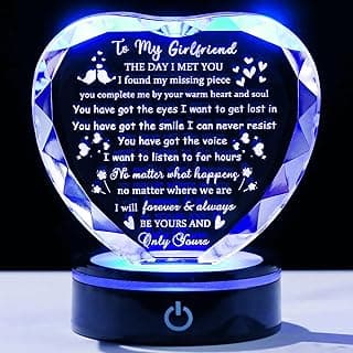 Gifts for Girlfriend with Light Base, Girlfriend Gifts from Boyfriend, Romantic Anniversary Birthday Gifts for Girlfriend Her Valentines Christmas I Love My Girlfriend Gift for Women