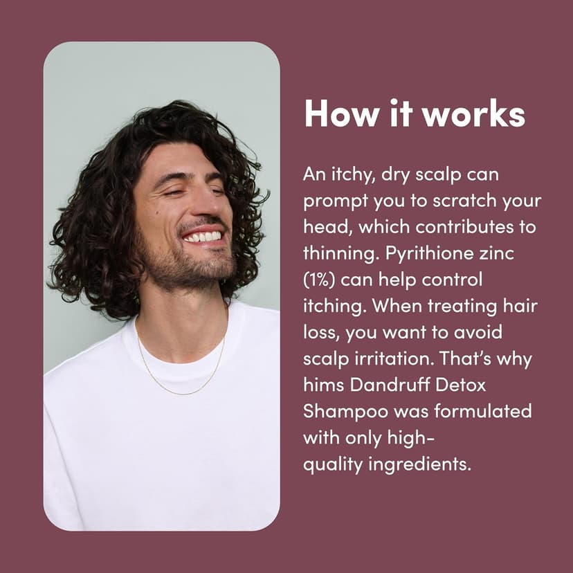 hims Dandruff Detox Anti Dandruff Shampoo, 2 Pack - Anti Dandruff Shampoo for Dry, Itchy Scalp with Pyrithione Zinc 1% and Argan Oil - Paraben Free, Sulfate Free - Evergreen Mint - 2 x 6.4 fl oz