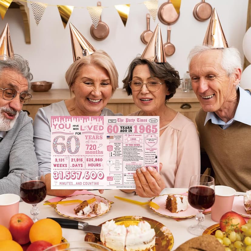 IDU 60th Birthday Card,60th Birthday Gifts & Decorations for Women, 60 Year Old Birthday Gifts Cards for Mom Sister Wife Friends