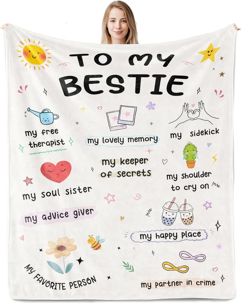 Best Friend Birthday Gifts for Women, Gifts for Best Friend Woman, Bestie Gift for Women, Friendship Gift for Woman, to My Bestie Present Blanket 50"X60"