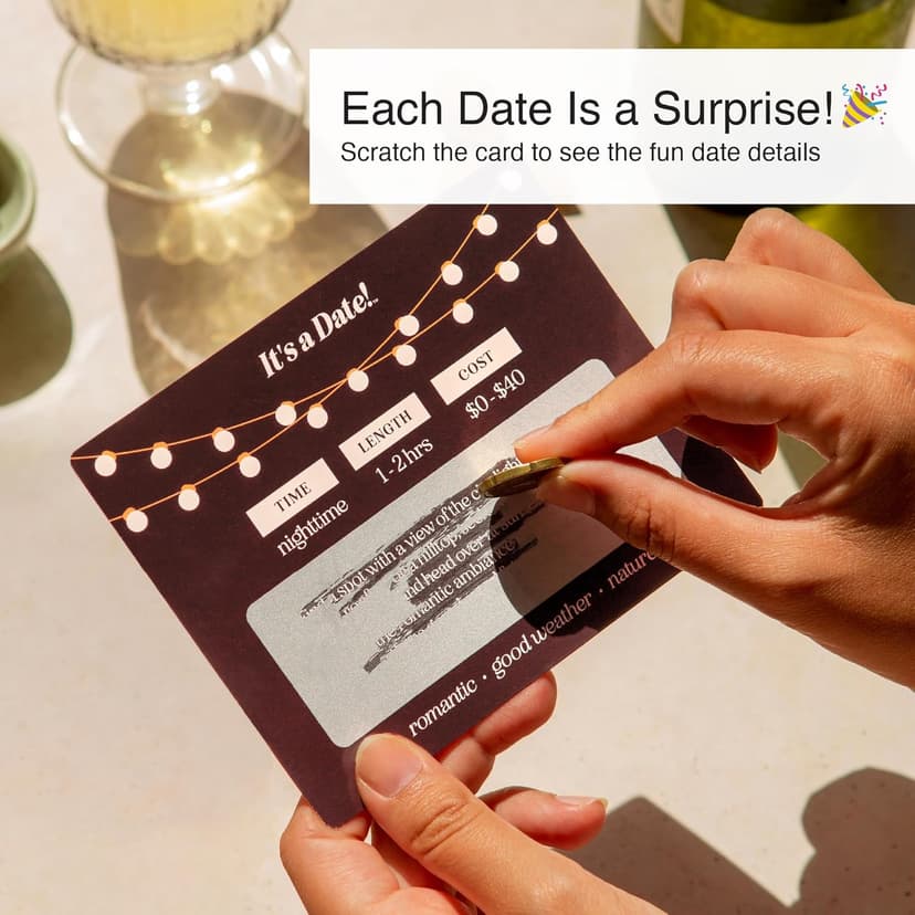 40 Fun and Romantic Scratch Off Date Night Ideas for Him, Her, Girlfriend, Boyfriend, Wife, Husband & Couples, for Men for Women