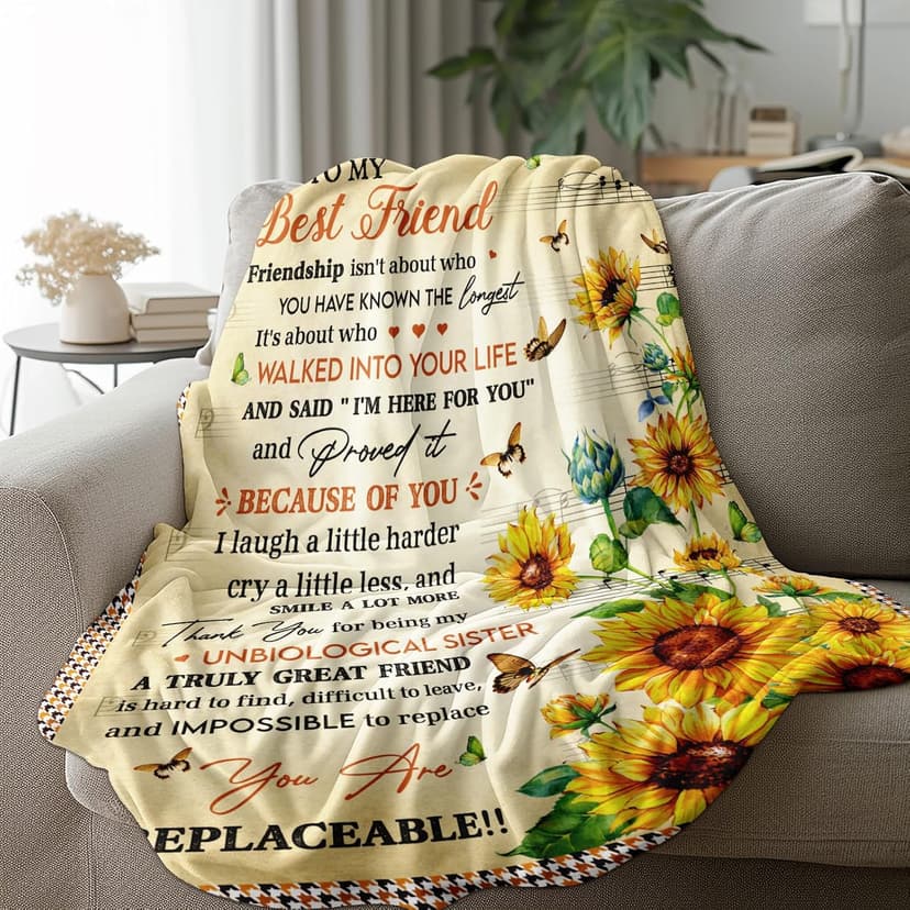 Best Friend Birthday Gifts for Women, Bestie Gifts for Women, Best Friends Blanket, Gift for Best Friend Woman, BFF Bestie Bday Presents Idea, to My Bestie Throw Blanket 60"X50"
