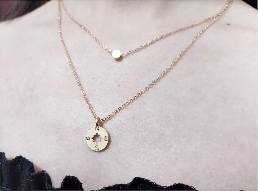 Baydurcan Friendship Anchor Compass Necklace Good Luck Elephant Pendant Chain Necklace with Message Card Gift Card