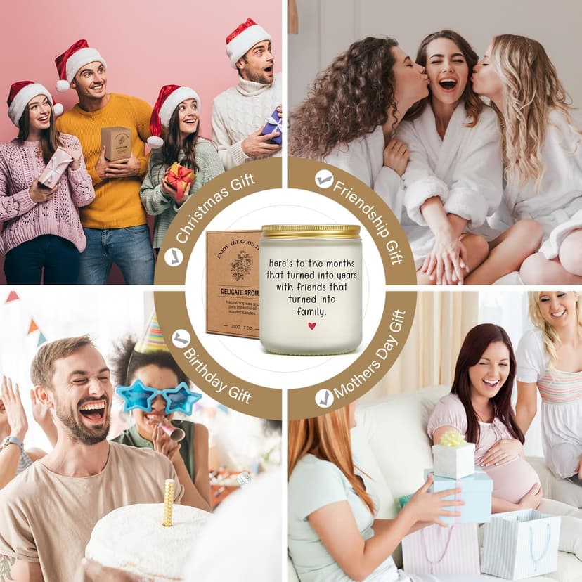 Friendship Gifts for Women Birthday, 50th 60th 70th 1955 Best Friend Birthday Gifts for Friends Female, Candles for Friends, Unique Thank You Gift to Friend Male Bestie BFF Coworker Woman Men Her Him