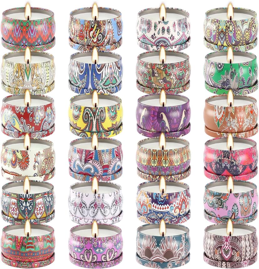 Scented Candles Gift Set, 2.5 oz Soy Wax Aromatherapy Candle for Home, Romantic Candles Gift for Mother Day Christmas Valentines Birthday (24 Pack)