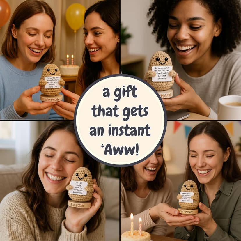 Funny Sister Gifts - Handmade Crochet Potato Doll with 30 Signs | Cute Sisters Presents Ideas for Christmas, Unique Birthday Gift for Sister from Sisters, Brother, Step Bonus Sis