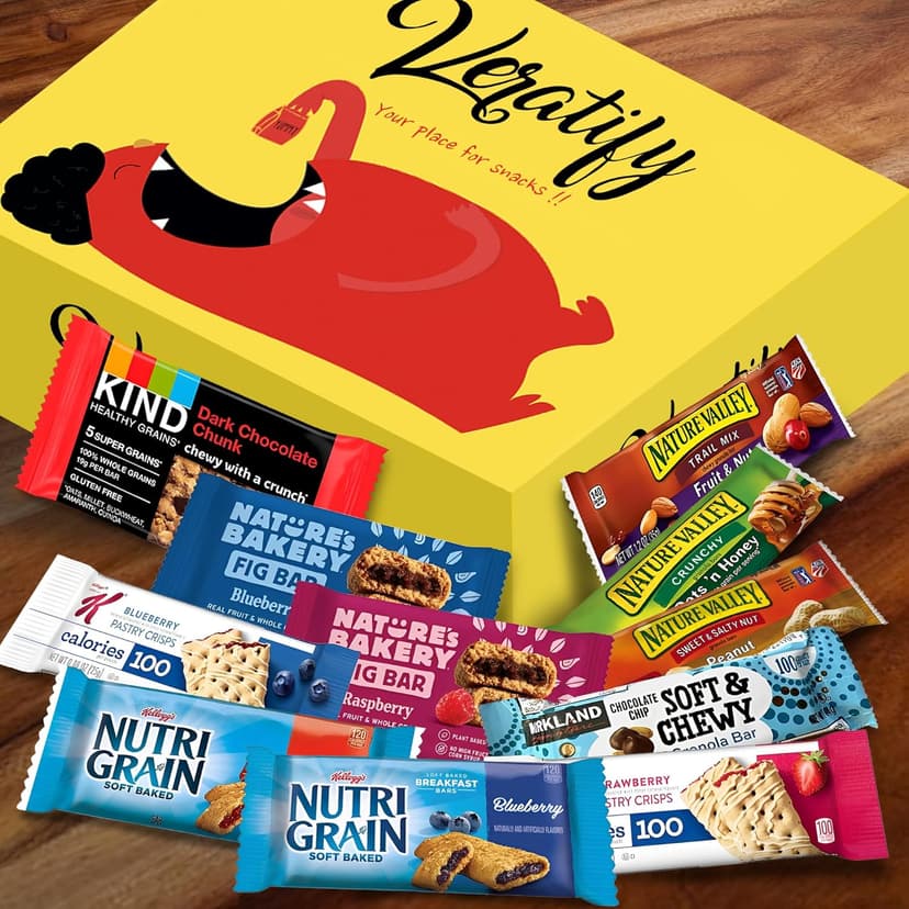 Veratify - Healthy Mixed Snack Box & Snacks Gift Variety Basket - Perfect for Men, Women, Adults, Office, School, College, Work - Variety Assortment Gift Basket - (Gift Care Package 66 Count)