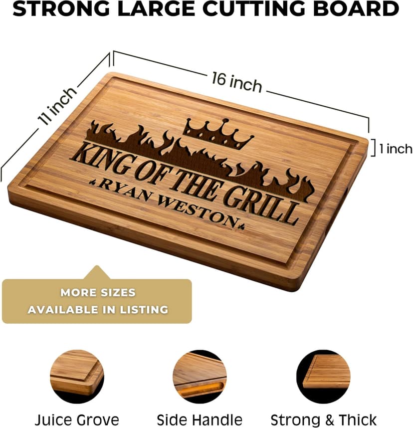 GIFTS TO ENGRAVE Personalized Grilling Gifts for Men - Custom Fathers Day Present for Dad - BBQ Cutting Board Perfact Grill Master Gifts for Him, Dad, Father in Law, Husband 2025