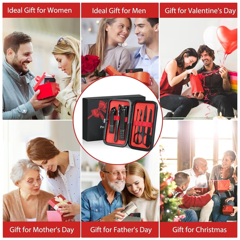 Manicure set Men Personal Care Tools Accessories Finger and Toe Nail Clippers Kit Professional Manicure Pedicure Kit With Travel Case Nail Grooming Kit Present for Men Husband Boyfriend Parent