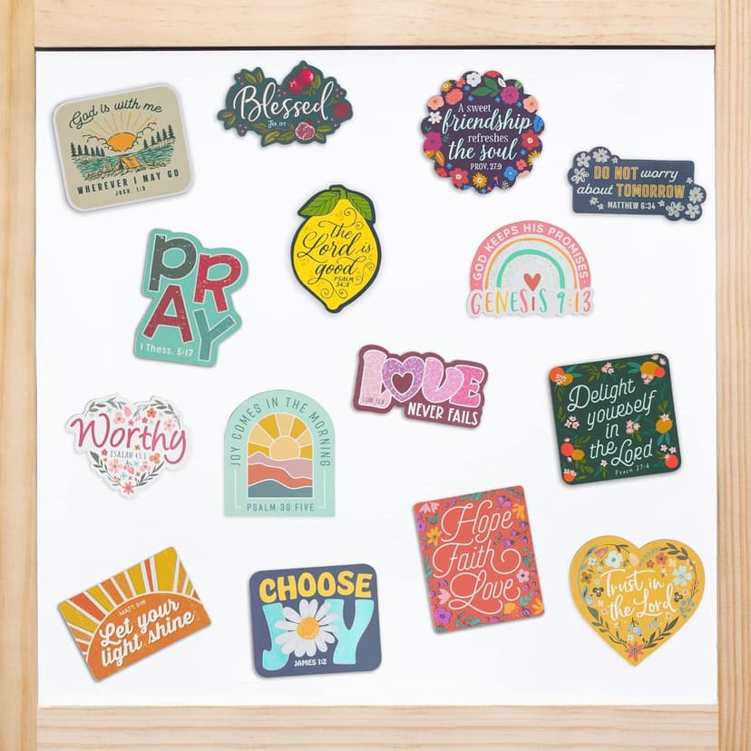 Christian Art Gifts Inspirational Refrigerator Scripture Magnet Set for Women with Bible Verses: Sweet Friendship - Proverbs 27:9 Multicolor Floral Designs, Home & Kitchen Decorations Size 2.8" x 2.8"