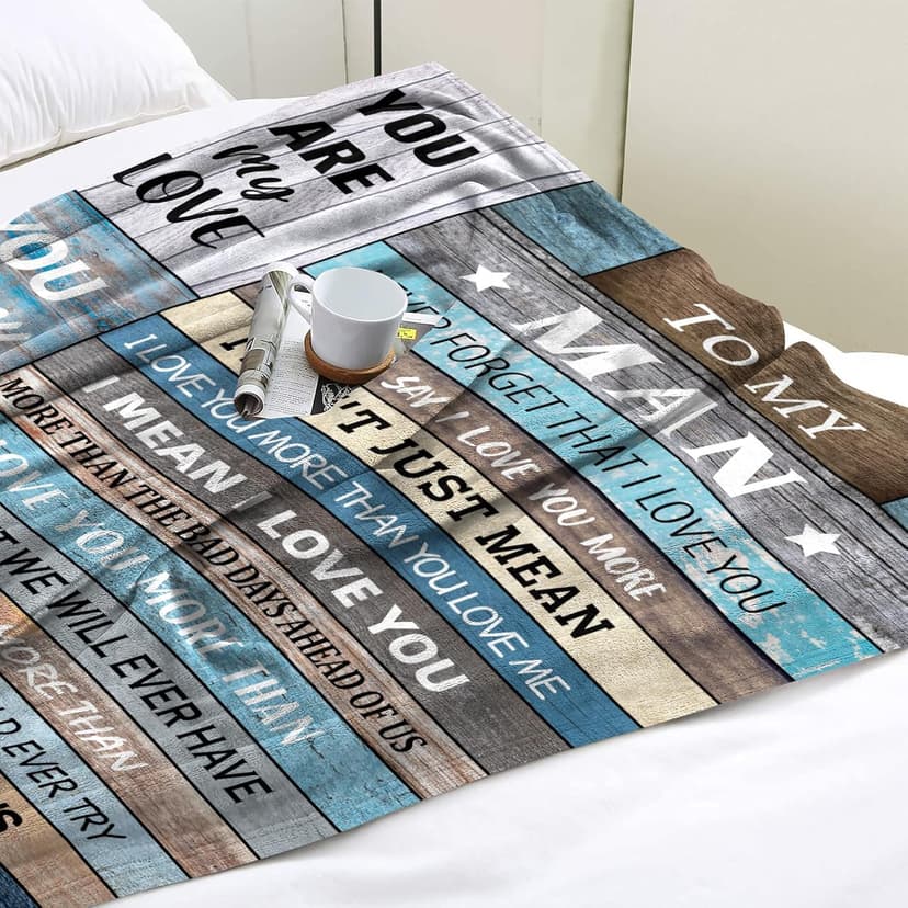 Gifts for Boyfriend/Husband, Boyfriend Birthday Gifts, I Love You Gifts for Him, Wedding Anniversary Birthday Gift for Men, 1 Year Anniversary Romantic Gift for Boyfriends, to My Man Blanket 60"X50"