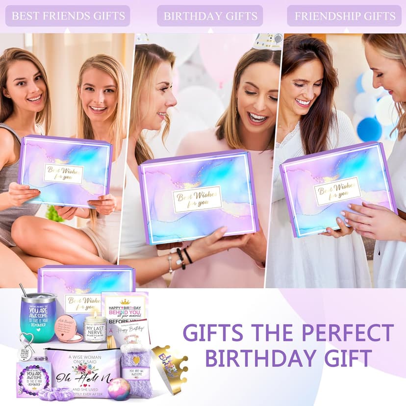 Gifts for Women, Birthday Gifts for Women, Happy Birthday Gifts Basket, Gift Set for Best Friends Female Sister Mom Wife Her Girlfriend Coworker Bestie Bff