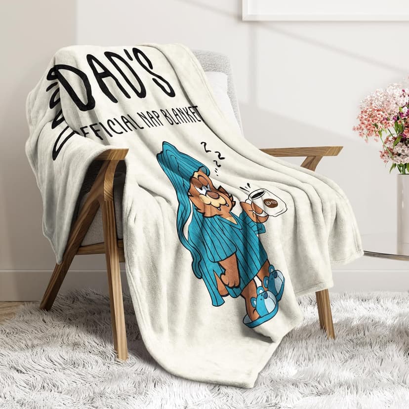 SteadStyle Dad Gifts from Daughter or Son, Dad Birthday Gifts Blanket, Father Gift for Father's Day, Christmas, Thanksgiving, Fluffy Blanket for Daddy, 60'' x 50'' (Beige)