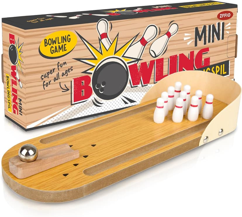 Mini Bowling White Elephant Gifts for Adults Useful Stocking Stuffers for Teens Adults for Men Women Who Have Everything Teens Boys Table Top Set Wooden Desktop Tiny Bowling Fun Gag