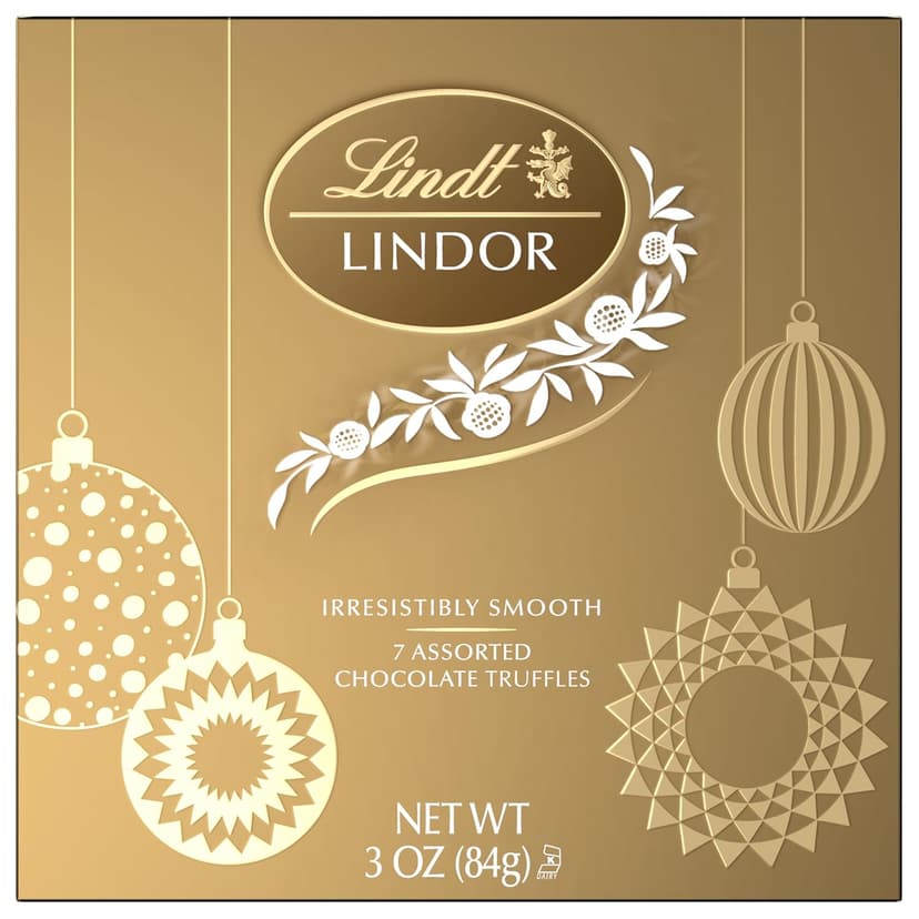 Lindt LINDOR Holiday Assorted Chocolate Candy Truffles Token Gift Box, 3.0 oz.
