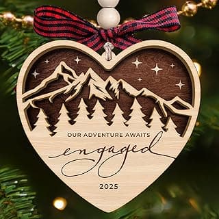 Engagement Gifts for Couples - Gifts for Newly Engaged Couples - Engagement Gift for Her, Bride to Be, Couple - Just Engaged Gift for Friends, Women, Fiance - Wood Christmas Ornament 2025