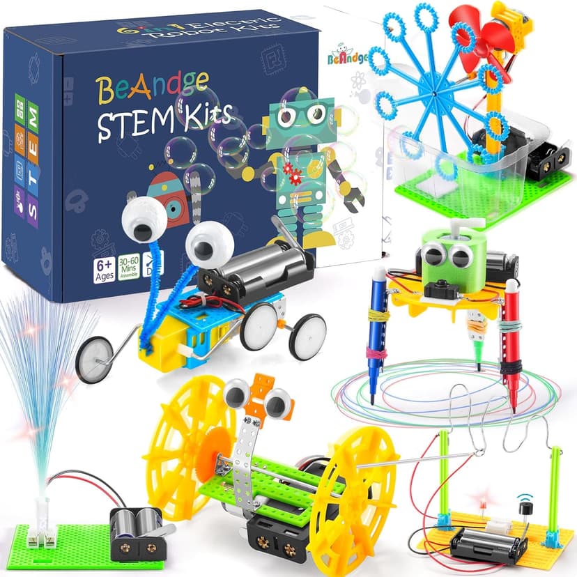 STEM Robotics Kit - 6 Set STEM Toys for Age 8-13 8-10, Kids Crafts for Girls Boys Toys Gifts 6 7 8 9 10 Year Old Birthday Gifts, Engineering Science Robot Building Kits for Kids Age 8-12 6-8