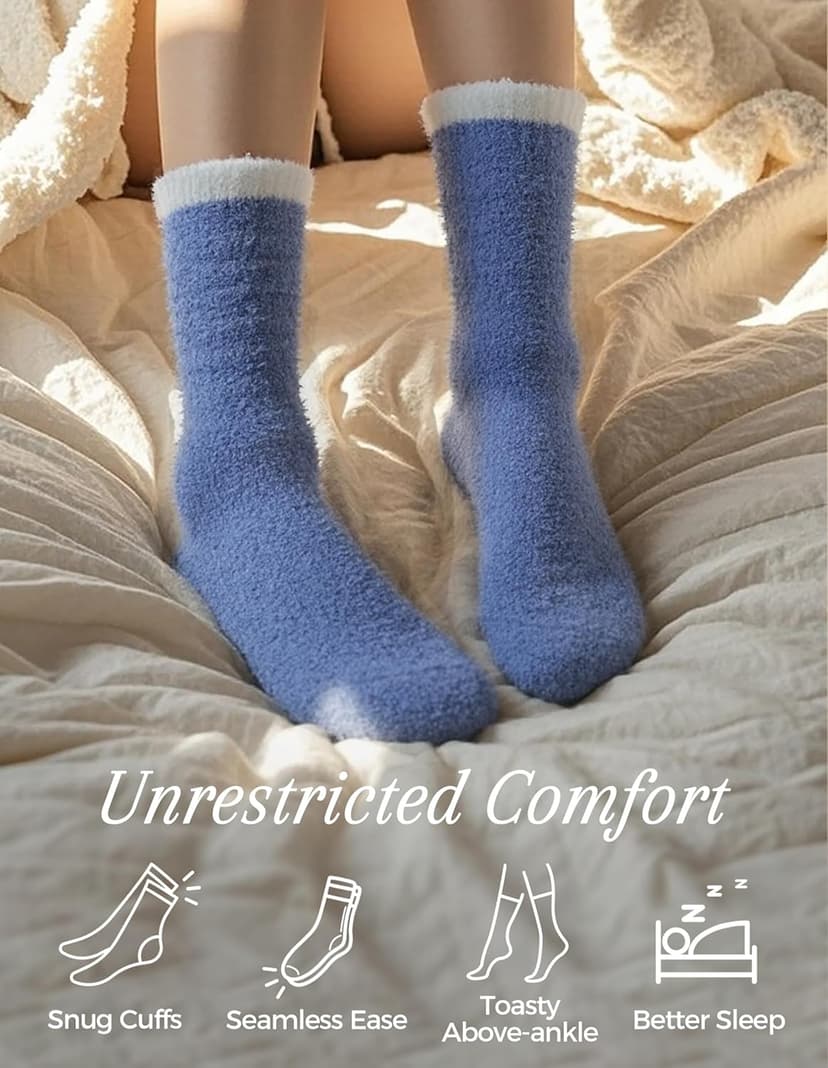 TEHOOK Warm & Cozy Gifts for Women, Fluffy Fuzzy Sock, Plush Sleeping Slipper Socks - Soft Warm Fabric
