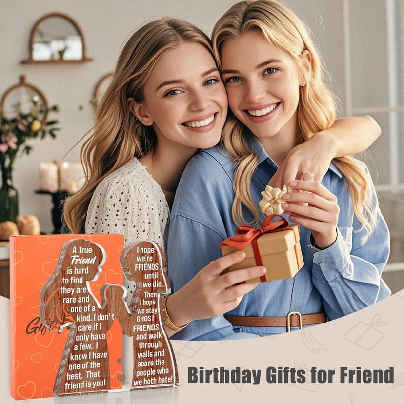 Friend Birthday Gifts for Women Friendship Best Friend Soul Sister Female Bestie BFF, Mothers Day Christmas Valentines Gifts Friends Forever Inspirational Cheer up Thank You Friend Plaque
