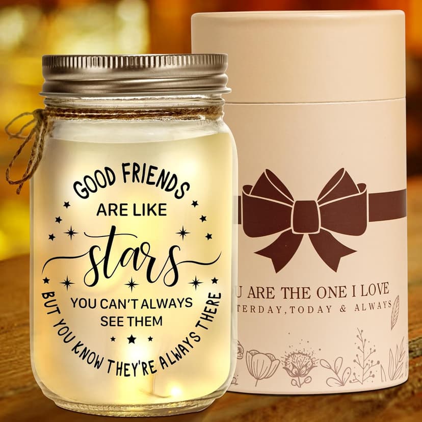 Kenon Mason Jar Night Light for Bestie, Birthday Day Gifts for Women, Home Decoration Lights, Personalized Mason Jar Mothers Day Christmas Gifts for Best Friends Sister