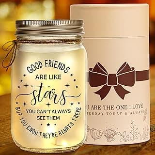 Kenon Mason Jar Night Light for Bestie, Birthday Day Gifts for Women, Home Decoration Lights, Personalized Mason Jar Mothers Day Christmas Gifts for Best Friends Sister