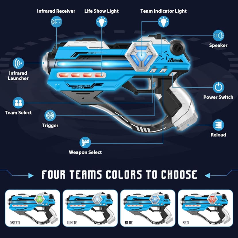 IJO Laser Tag Guns Set of 2 Laser Tag with Digital LED Score Display Vests for Teens, Family and Adults Fun,Birthday Gift Toys for Kids Ages 6 7 8 9 10 11 12+Year Old Boy & Girls