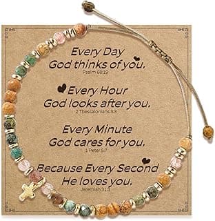 Christian Gifts for Women, Cross Bracelet, Christian Gifts, Inspirational Gifts for Women, Natural Stone Bracelets, Religious Gifts for Woman
