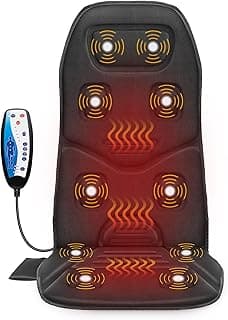COMFIER Back Massager Seat Cushion with Heat,10 Vibration Motors, Massage Chair Pad,Chair Massager for Pain Relief at Office/Home,Christmas Gifts for Men Women