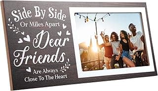 Jetec Wooden Friends Picture Frame 12 x 5.5 Inch Photo Frame Graduation Day Dear Friends Gifts Long Distance Friendship Photo Gifts(Brown)