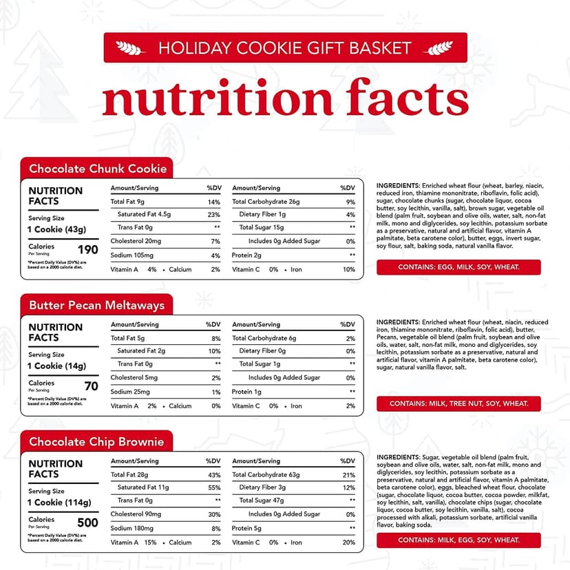 David’s Cookies Holiday Cookies and Brownies Gift Basket Crate - Deliciously Flavored Assorted Cookies and Brownies in a Christmas Snack Box Gift Crate - Gourmet Holiday Food Gift Basket for Sharing