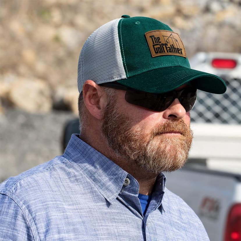 Father Golf Gifts - Dad Hat - Gifts for Dad from Daughter, Son, Kids - Golf Gifts for Men - Adjustable Fit, Comfortable Cotton, Perfect for Casual Wear - The Father Trucker Hat, Green