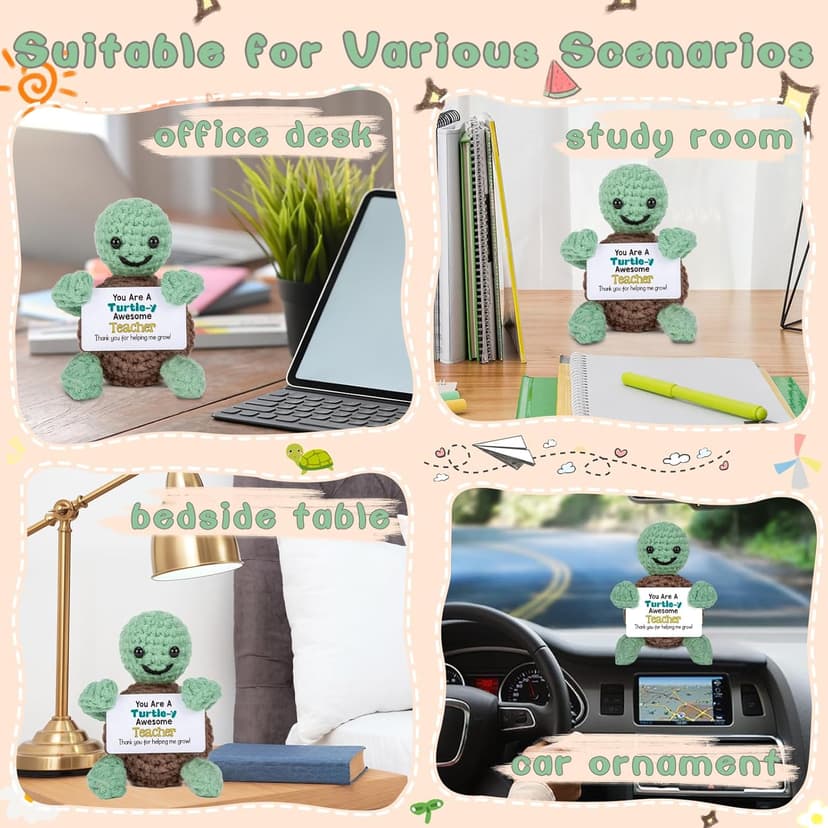 Mini Funny Turtle Teacher Valentine Day Gift for Women Men, End of Year Thank You Teacher Appreciation Gifts Ideas In Bulk, Personalized Cool Small Cute Stuff Things, Daycare Music Teachers Must Have