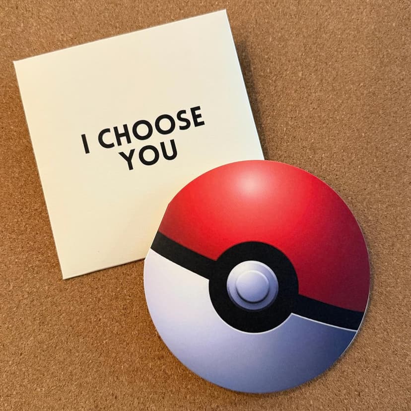 CATCHYOURDREAMS Anniversary card for Husband or Wife (Pokemon Pokeball) | Gift for Him or Her, Boyfriend or Girlfriend | Valentine's Day Card for men and women (Pokeball)