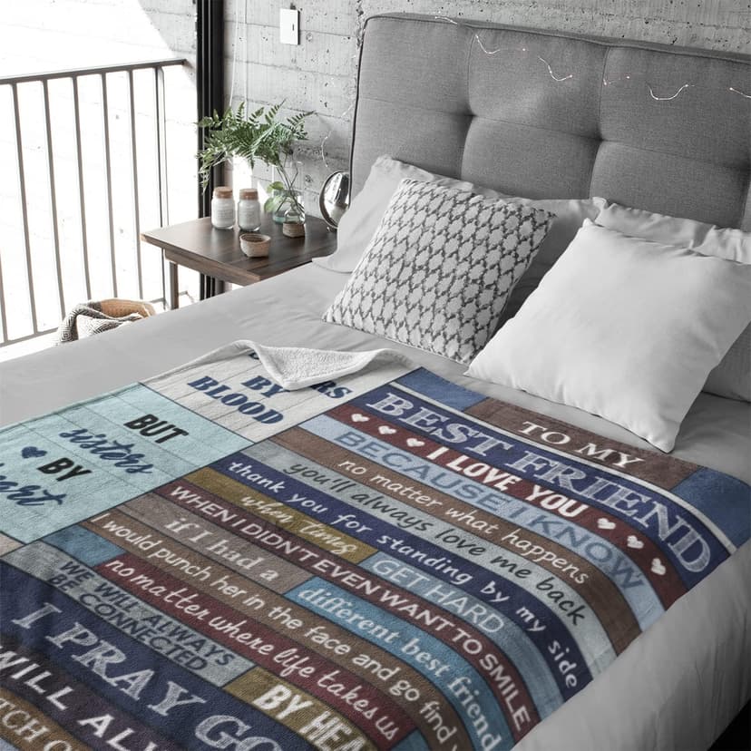 for Best Friends Women Blanket 60"x50", Best Friend Birthday Gifts, Friendship Gifts for Women Friend, Bestie Gifts, Gifts for Female Sister BFF