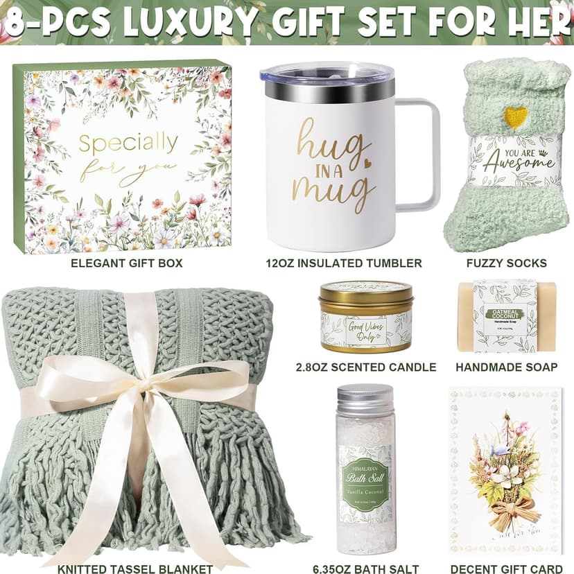 Self Care Gifts for Women Get Well Soon Gifts, Birthday Gifts for Women Care Package, Sympathy Gift Baskets Spa Gifts Thinking of You Inspirational Mothers Day Gifts for Mom Her Wife Friend Grandma